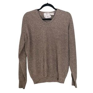CLUB INTERNATIONAL Vintage Wool V-Neck Long Sleeve Sweater Brown L